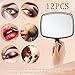 Geetery 12 Pcs Hand Held Mirrors with Handles Hand Makeup Mirrors Bulk Wall Mount for Women Cosmetic Bathroom Home Barber Salon Travel Portable Beauty School Gift, 6.69 x 9.45 Inch (Black)