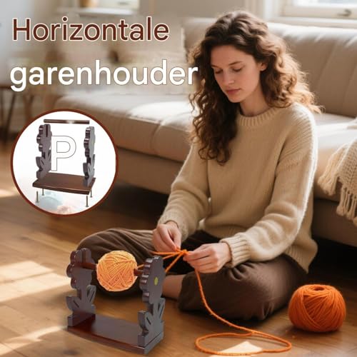 Ganchillo yarn holder de madera para tejer sin enredos 3