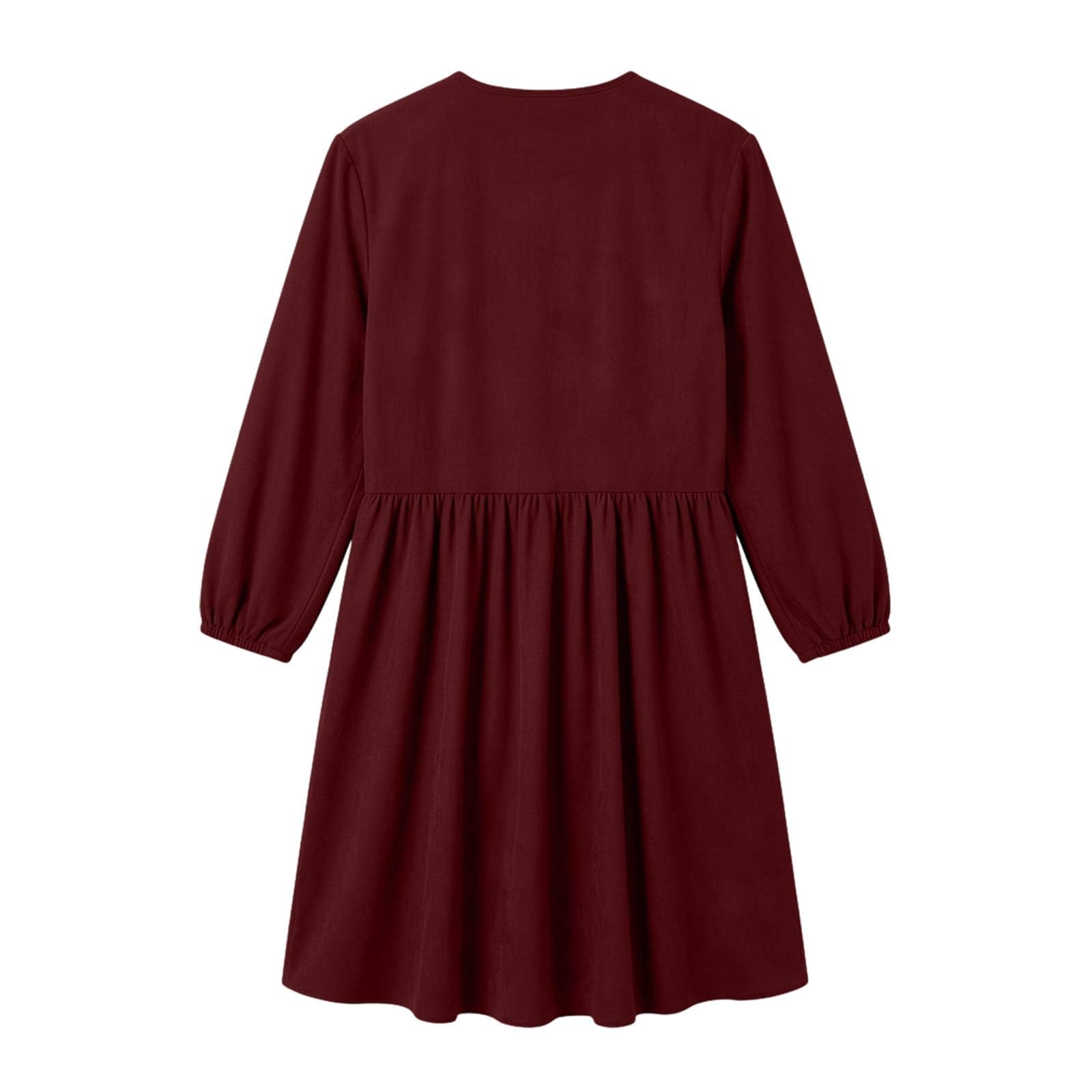 Vestido Túnica Moderno de Talla Grande para Mujer con Cuello en V y Manga Corta para un Estilo Casual y Elegante en Otoño