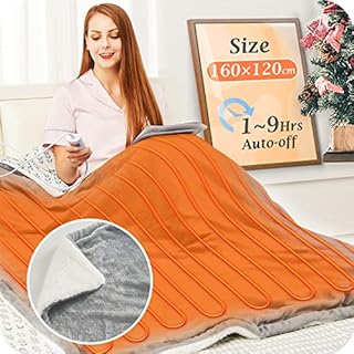 Mia&Coco Electric Heated Blanket Throw Flannel Sherpa Fast Heating 180x130cm, 10 Heat Levels & Up-to-9-Hours Auto-Off Timer & LED Display, for Home Office Use, Machine Washable, ETL Certified, Red