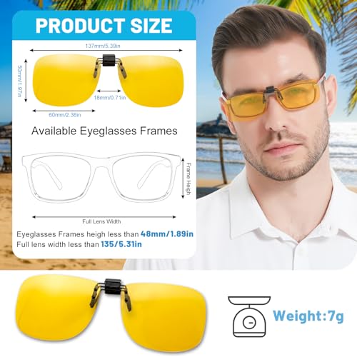 Image of OCCI CHIARI Polarized Flip-up Clip-on Sunglasses for Eyeglasses for Men and Women Outdoor /Driving UV400