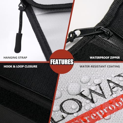 Image of ROLOWAY Fireproof Bag (9.6 x 6.6 inches) 5200℉ Heat Insulated, Fireproof Money Bag with Zipper for Cash (2-Pack)