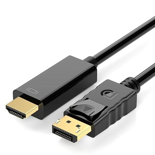 DisplayPort HDMI �ϊ��P�[�u�� 1.8m DP to HDMI [1080p �t��HD�Ή�] �P�����`�� (�t������Ή�) �p�b�V�u�^�C�v �P�[�u�� �����b�L�R�l�N�^ �u���b�N �r�f�I�o�͐�p