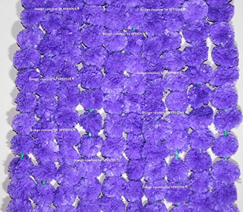 Image of Sphinx Artificial Marigold Fluffy Flowers Garlands(GENDA TORAN) for Decoration - Pack of 5 (Purple)