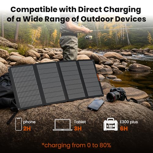 Image of 50W Portable Solar Panels,Foldable Solar Panel Charger IP68 Waterproof with USB-A and USB-C Ports DC 18V Output for Small Power Station Outdoor Camping RV Trip