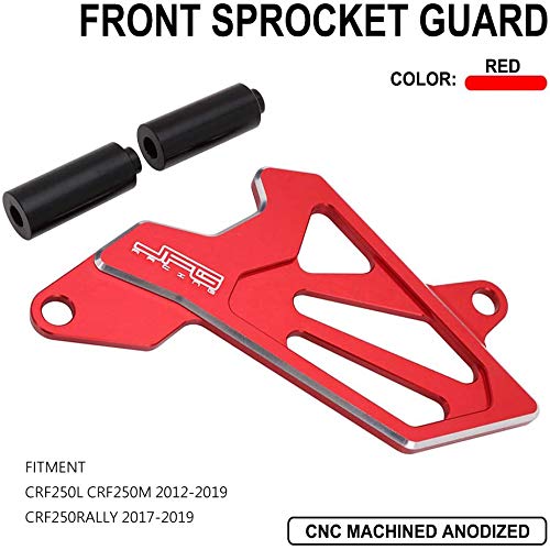 AnXin CNC Front Sprocket Cover Guard for Honda CRF250L CRF250M 2012-2019 CRF250RALLY 2017-2019 Motorcycle - Red