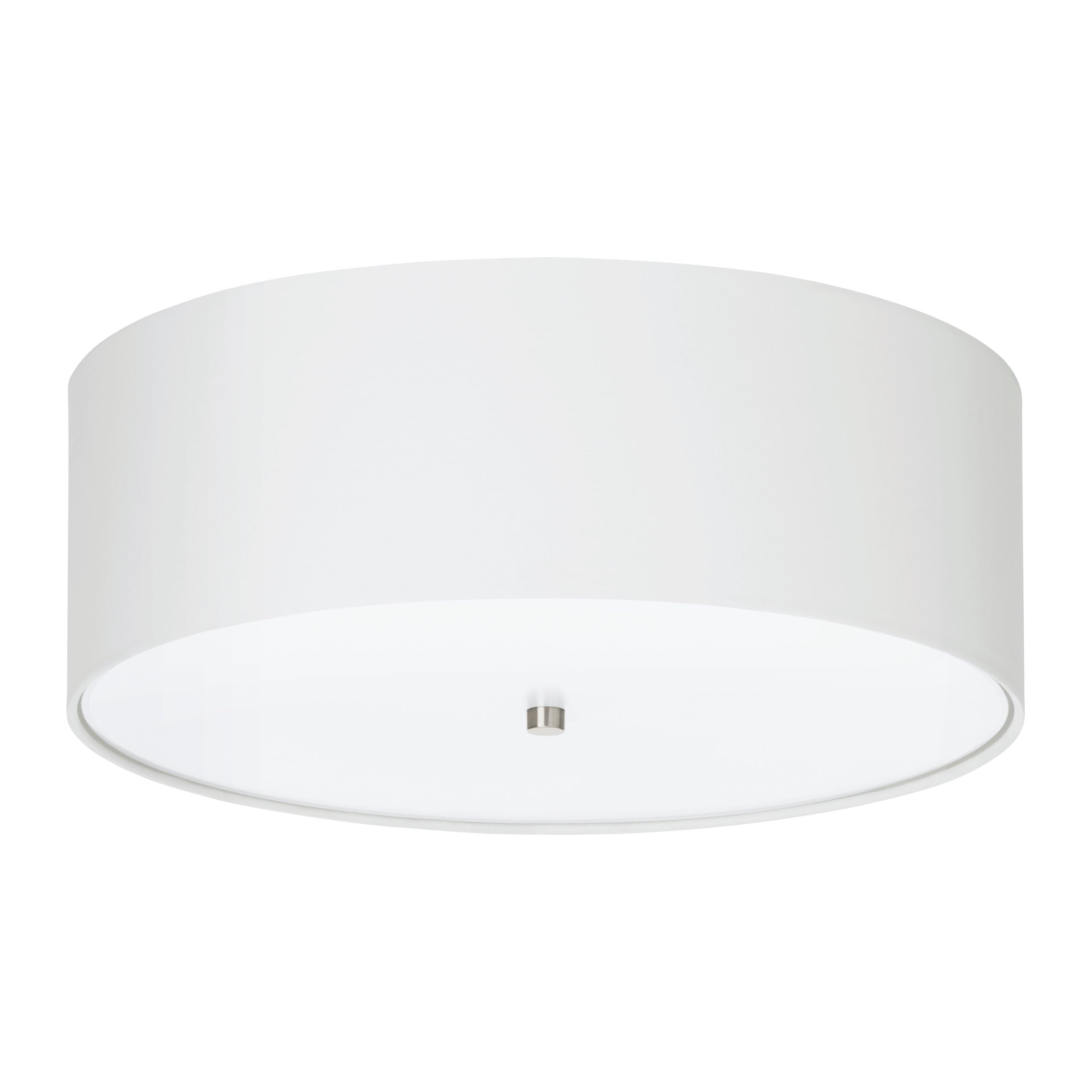 Eglo Pasteri Flush Ceiling Light - White Fabric Shade - E27 Fitting - 47.5cm Diameter