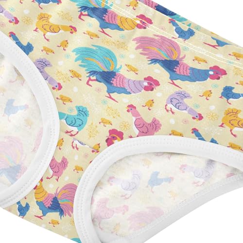 Girls Underwear Soft Cotton Colorful Fun Chickens Kids Panties in Sizes 2/3t, 4t, 5t, 6 and 84