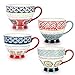 Duże ceramiczne kubki zestawy 4, zestaw filiżanek do kawy do herbaty mleka latte cappuccino płatki śniadaniowe gorąca czekolada, prezent dla przyjaciela, rodziny 48 ml