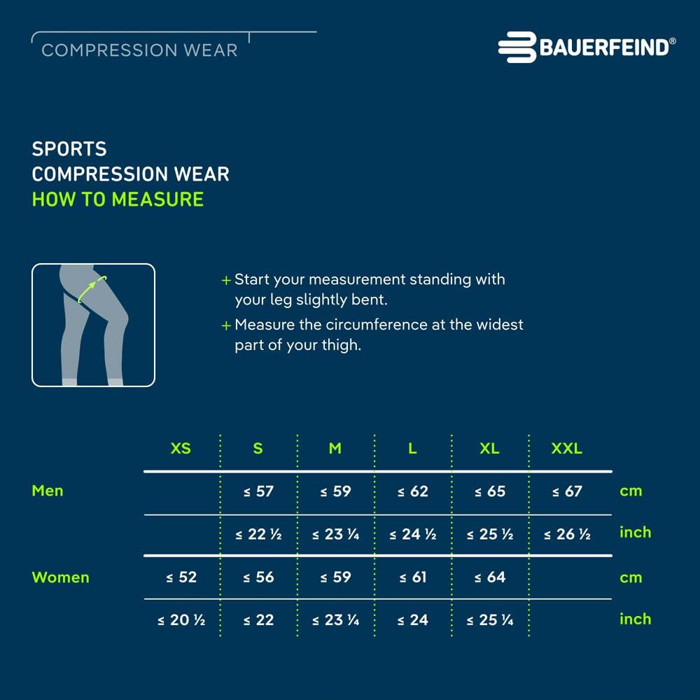 BAUERFEIND Spodnie kompresyjne "Sports Compression Tights Long", spodnie sportowe dla kobiet, długie, poprawiające krążenie krwi w mięśniach nóg, poliamid/elastan