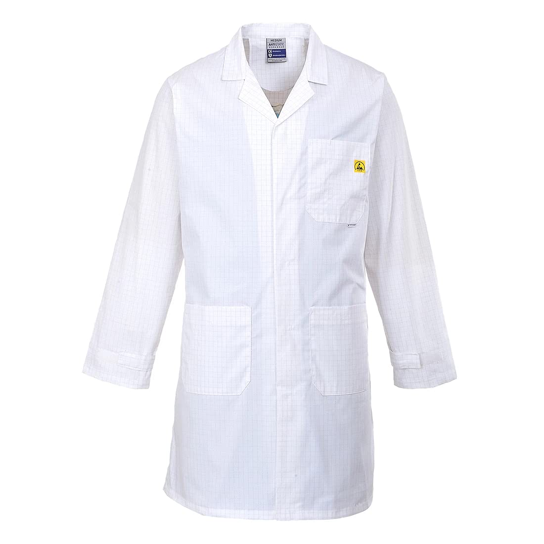 Portwest Anti-Static ESD Coat, Size: XL, Colour: White, AS10WHRXL