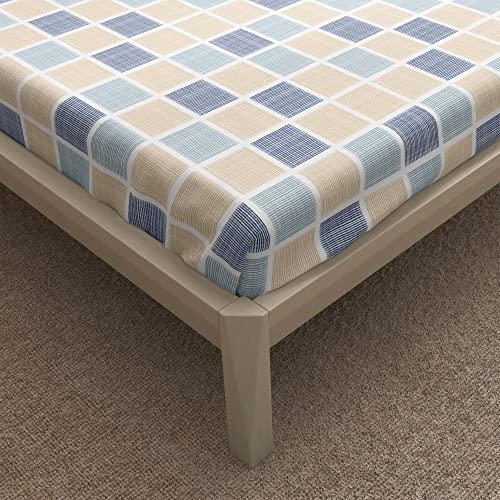 Image of Wakefit Wakefit Checkers 100% Cotton 200 TC Flat Bedsheet with 2 Pillow Cover