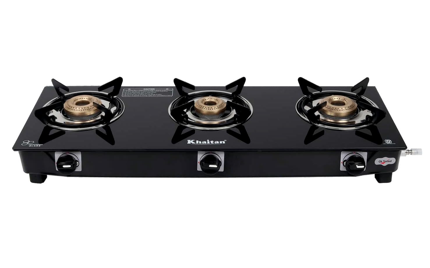 Khaitan 3 Burner BP Jio Black, Automatic Ignition, Toughened Glass Cooktop, LPG Gas Stove, 1 Year Warranty, ISI Approved-image-49