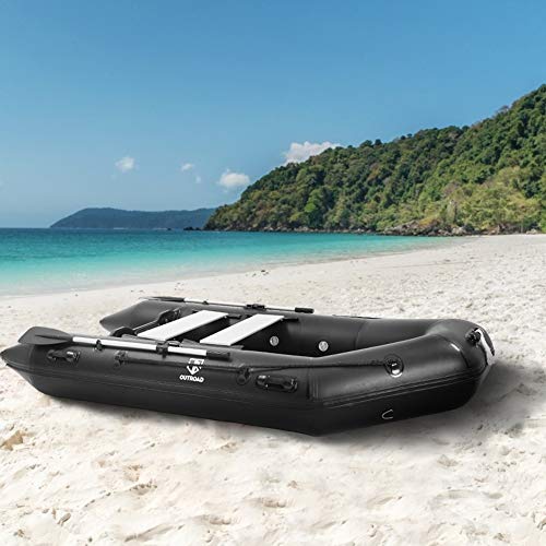 Outroad Inflatable Dinghy Fishing Boat 10 FT, Sport Tender Raft Deep