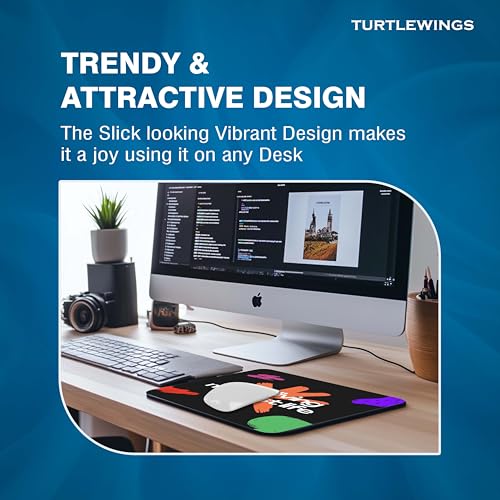 Image of TURTLEWINGS | Mousepad | Inspirational Quote Mousepad - 22x18 cm, 3mm Thick | Abstract Design Non-Slip Rubber Base | Office, Study & Gaming Use | Premium Smooth Surface 222 (2)