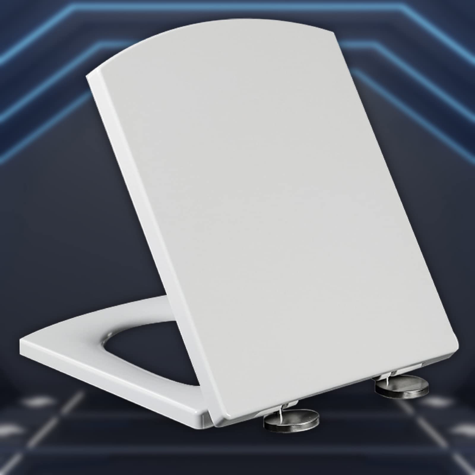 Nviusdsj Wit Toilet Seats, Adjustable Slow Close Hinges,~(44~50 * 37Cm)