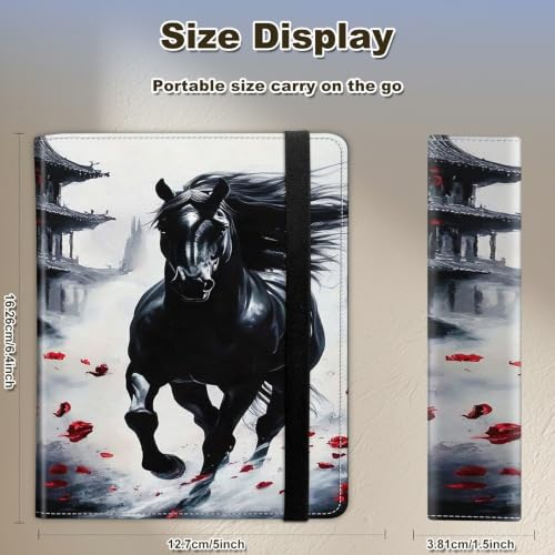 Image of Photo Album 4x6 120 Photos with Strong Elastic Band, Wild Black Horse | Large Capacity Premium Leather Picture Album, Portable Wallet Albums Photo Book for Family Anniversaries Wedding Baby