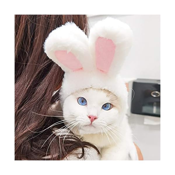 Ximishop cute costume bunny rabbit hat with ears for cats & small dogs party costume easter pet accessory headwear - image 7