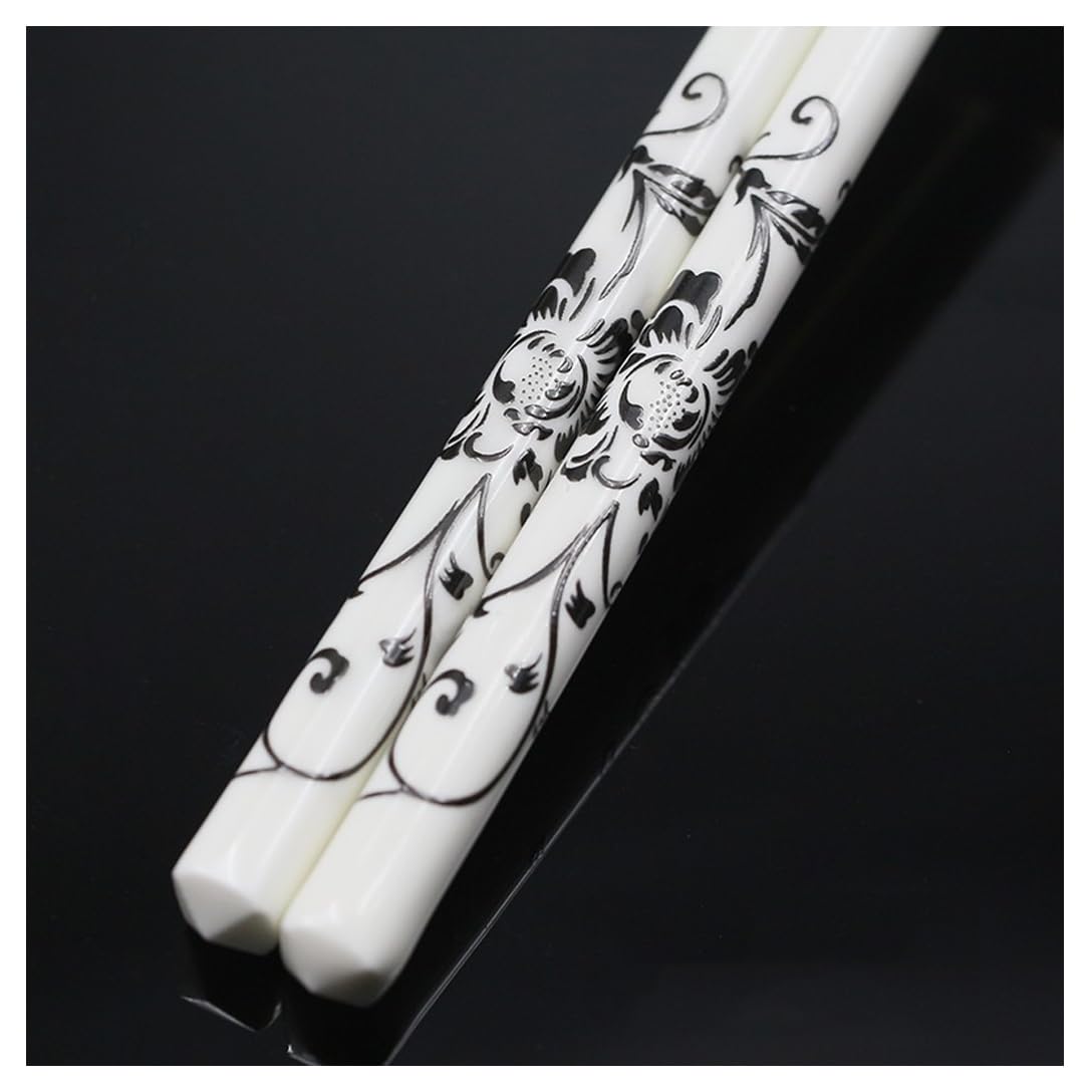 Baguettes en Porcelaine de qualité supérieure, 1 Paire de Baguettes réutilisables en céramique osseuse de Haute qualité, lavables au Lave-Vaisselle.，W