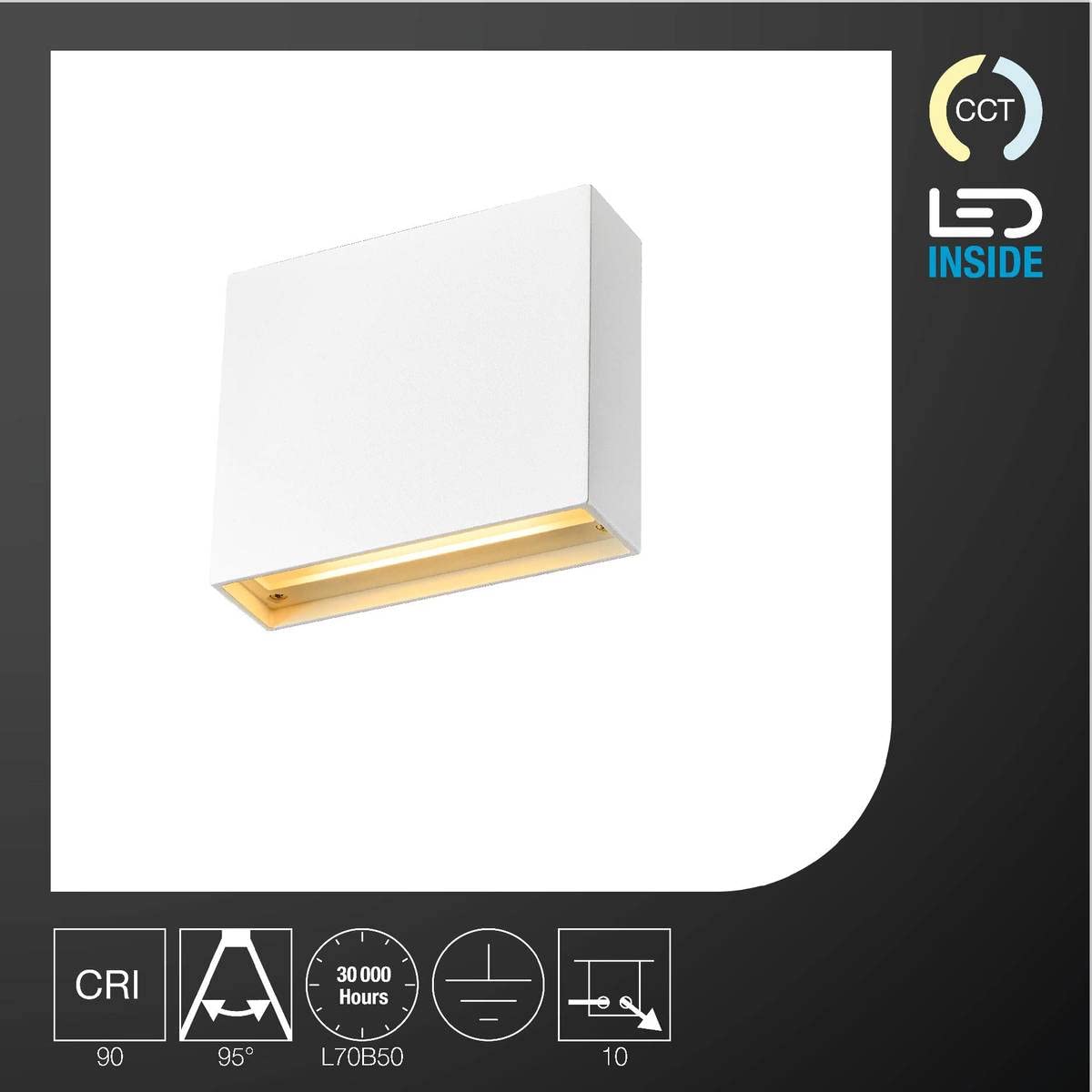 SLV LED Aufbauleuchte QUAD FRAME 14 | Wandleuchte zum Aufbau| Eckig, Weiß, 2700/3000K Warmweiß | Stilvolle Wandleuchte, Aufbau-Strahler LED Treppen-Beleuchtung, Stufen-Licht, Treppenlicht