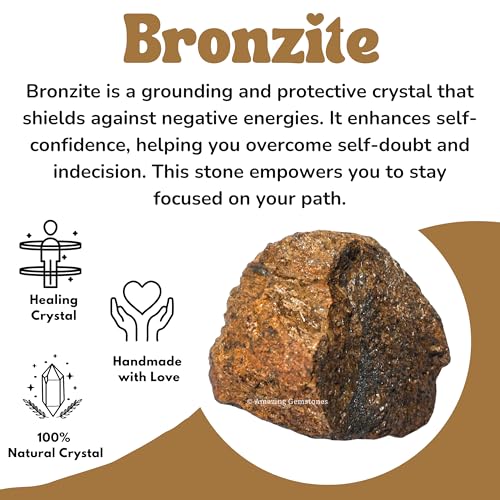 Image of Amazing Gemstone Bronzite Raw Crystals and Healing Stones, Natural Rocks for Tumbling - DIY Raw Stones and Crystals, 2 Pieces