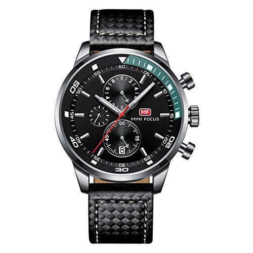 Mini Focusmens Quartz Watch Chronograph Display And Leather Strap