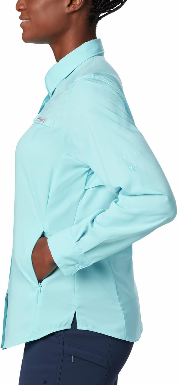 Columbia Women's Tamiami Ii Long Sleeve Shirt Clear Blue 1X