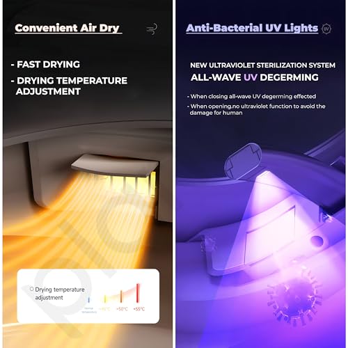 Image of Plantex Ceramic Wall Hung Smart Toilet with Foot Sensor with 1-Year Warranty /Smart LED Light /Siphonic Auto Flush /Fast Drying Tech /Water & Seat Temperature Control P-Trap Design (White)