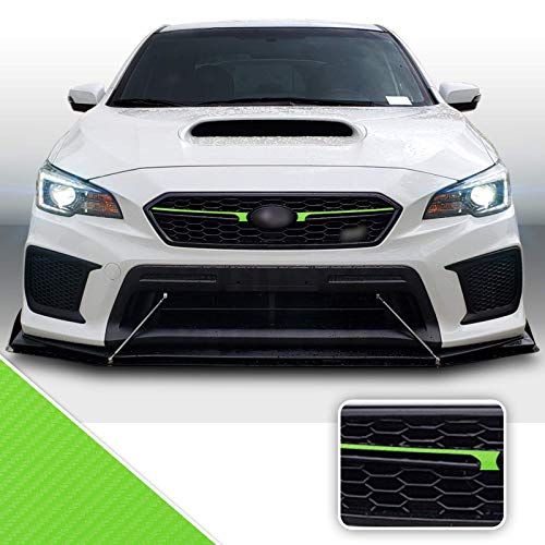 Optix Front Grille Middle JDM Style Pinstripe Vinyl Decal Overlay Wrap Trim Inserts Sticker Compatible with and Fits WRX STi 2018 2019 2020 - Carbon Fiber Green