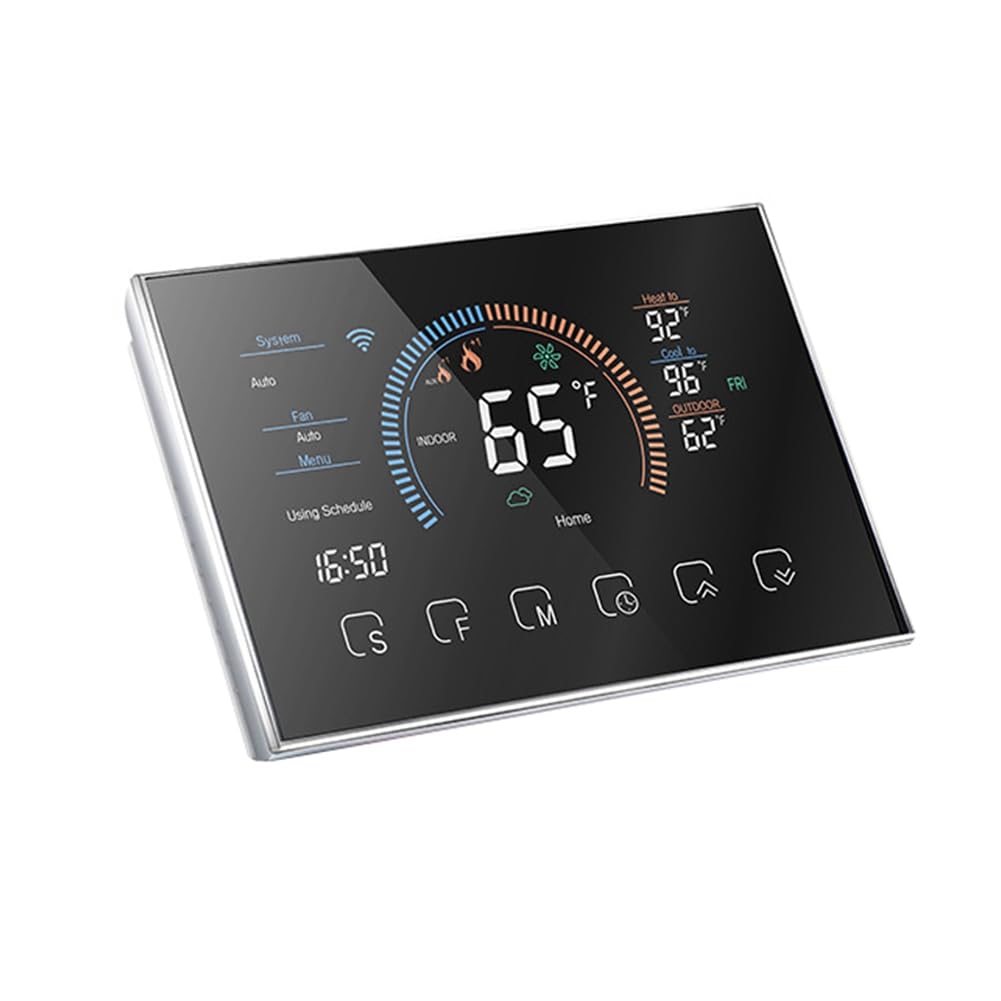 Intelligentes Thermostat für zu Hause, Programmierbarer Digitaler Thermostat, Energiesparend, C-Kabel-Adapter im Lieferumfang Enthalten, DIY-Installation