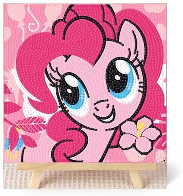 RCMB Creations Kids Diamond Painting Kit with Wooden Easel – Pink Cartoon Horse 5D DIY Crystal Gem Art Set for Children and Beginners, Easy Arts and Crafts Activity Gift-image-24