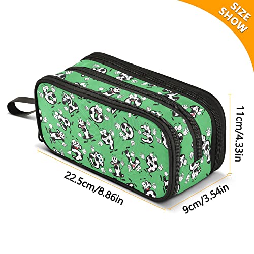 Image of ZAZYXTJ Figure Soccer Ball Large Capacity Pencil Case 3 Compartment Pen Pouch Storage Canvas Makeup Bag for School Office Teen Girl Boy Men Women