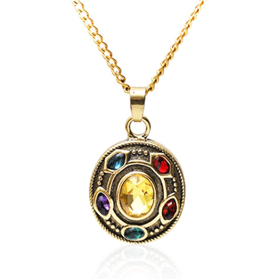 RVM Jewels Infinity War Endgame Thanos 6 Gauntlet Power Stones Gold Plated Pendant Necklace Fashion Jewellery Accessory for Men and Women (B0BR1CZJ28) Amazon Price History, Amazon Price Tracker