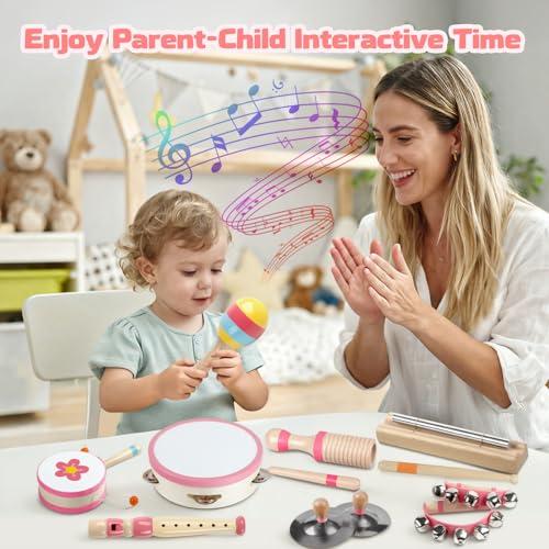 Baby Musical Instruments - Montessori Musical Toys for Toddlers 1-3, Wooden Percussion Instruments Set, Kids Preschool Educational Music Learning Toys, Christmas Birthday Gifts for Boys Girls 18m+ – Image 6