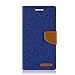 GOOSPERY Canvas Wallet for Samsung Galaxy Note Edge Case (2014) Denim Stand Flip Cover (Blue) NT4E-CAN-BLU