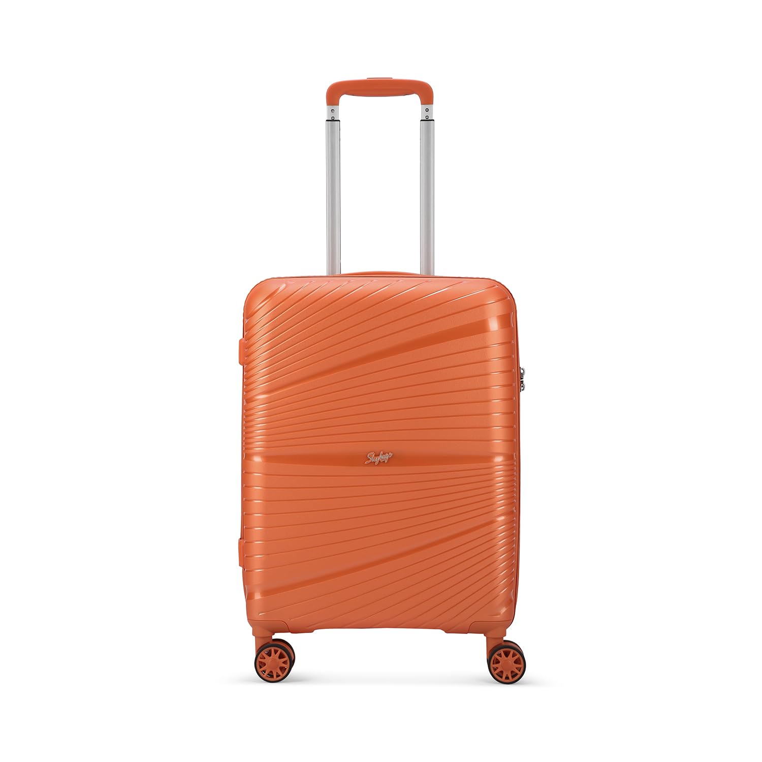 Skybags Polypropylene Skylight Cabin Trolley Bag, 55 cm | Small hard-sided luggage for travel with sleek 8-spinner wheels and TSA lock | 5 Year International Warranty – Orange Skybags Polypropylene Skylight Cabin Trolley Bag, 55 cm | Small hard-sided luggage for travel with sleek 8-spinner wheels and TSA lock | 5 Year International Warranty – Orange