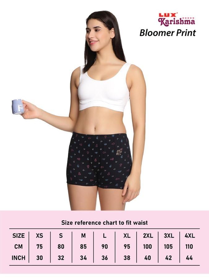 Image of Lux Karishma Bloomer Women's 100% Pure Cotton Bloomer - Soft, Comfortable, and Skin-Friendly(Pack of 6)(Color mayvary)