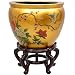Oriental Furniture 16" Gold Leaf Birds & Flowers Fishbowl