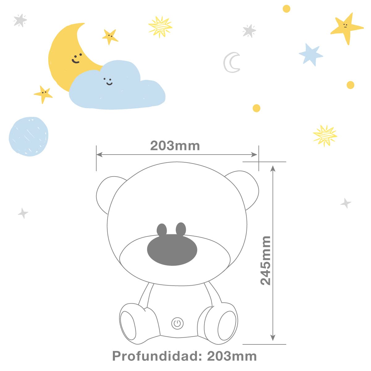 gsc evolution Luce notturna per bambini a LED Orsetto 2,5 W RGB + batteria ricaricabile per luce diurna Bianca