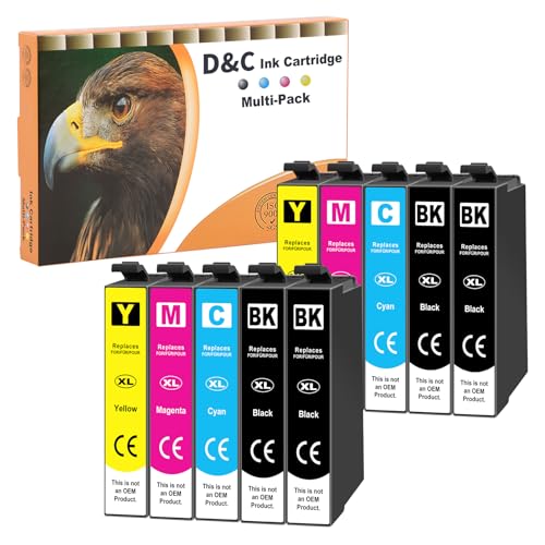 D&C Druckerpatronen für Epson mit 405XL Patronen kompatibel mit 405XL für Epson Workforce WF-3820 WF-3825 WF-4820 WF-4830 WF-4825 Workforce WF-7840 WF-7835 WF-7830 WF-7310 10er-Pack
