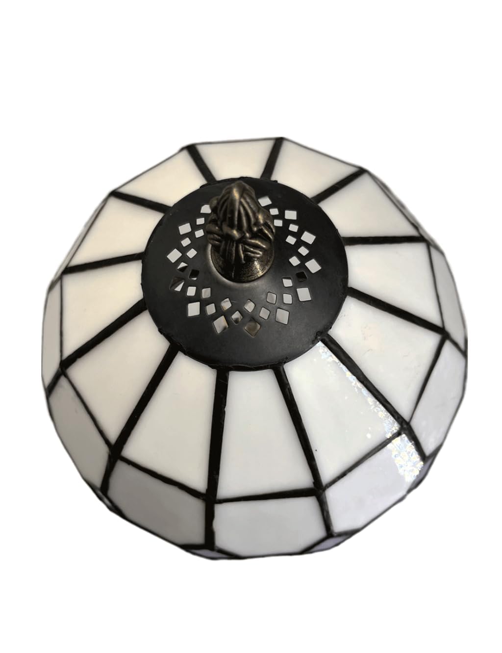 Tiffany Stil Tischlampe 8 Zoll, Vintage Design mit Buntglas, Energiesparende LED Birne, Ambiente Beleuchtung für Homeoffice, Arbeitszimmer und Nachtisch (ORANGE)