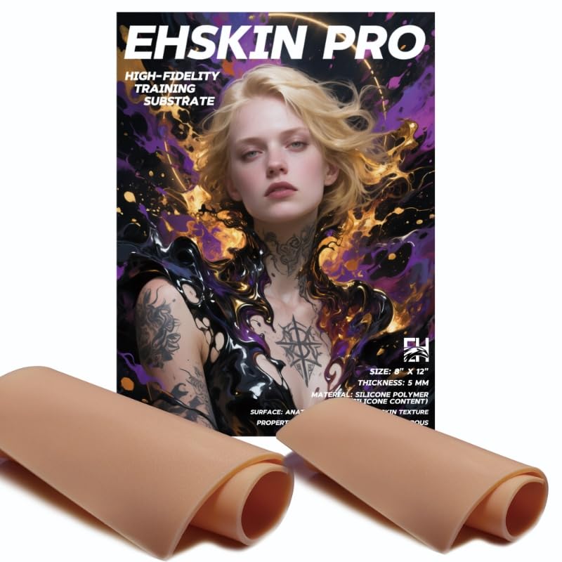 EH Tattoo Pele sintética para prática de tatuagem, 5 mm de espessura