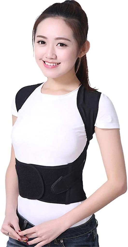 KEuLen Corrector de Postura para Hombre y Mujer, Cinturón Corrector de Postura, Sentado Studen Back Cinturón de corrección de cifosis Postura de Espalda(Black,Medium)