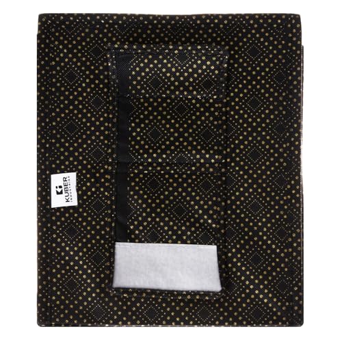 Image of Kuber Industries Non Woven Foldable 4 Shelf Hanging Closet Organizer /Organiser | Wardrobe /Cupboard /Almirah Hanging Cloth Organizer | Perfect for Clothes /Garment | Golden-Dot-Black