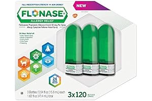 Flonase Nasal Spray Allergy Relief 120 Count 3 Pack