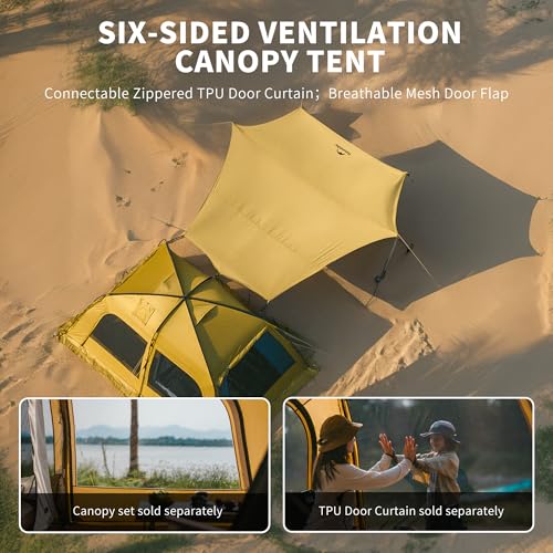 Image of Naturehike Dune Hot Tent with Stove Jack,Double Layer 4 Season Tent,Waterproof 2-4 Person Tents for Camping