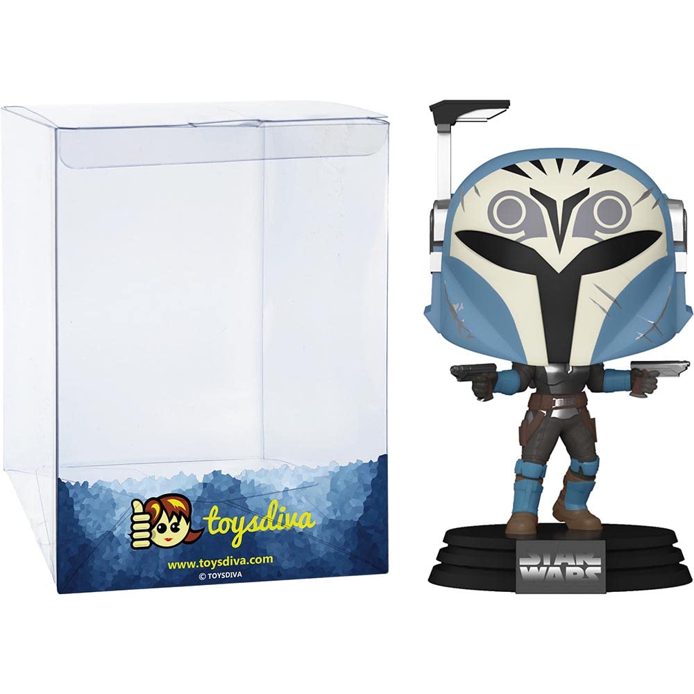 Funko Bo-Katan Kryze: P o p ! Vinyl Figurine Bundle with 1 Compatible 'ToysDiva' Graphic Protector (463-54523 - B)