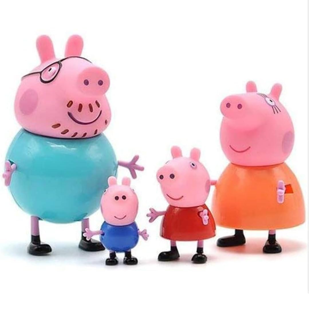 PamPam Peppa Pig (Family Set of 4 Pig Figurines)