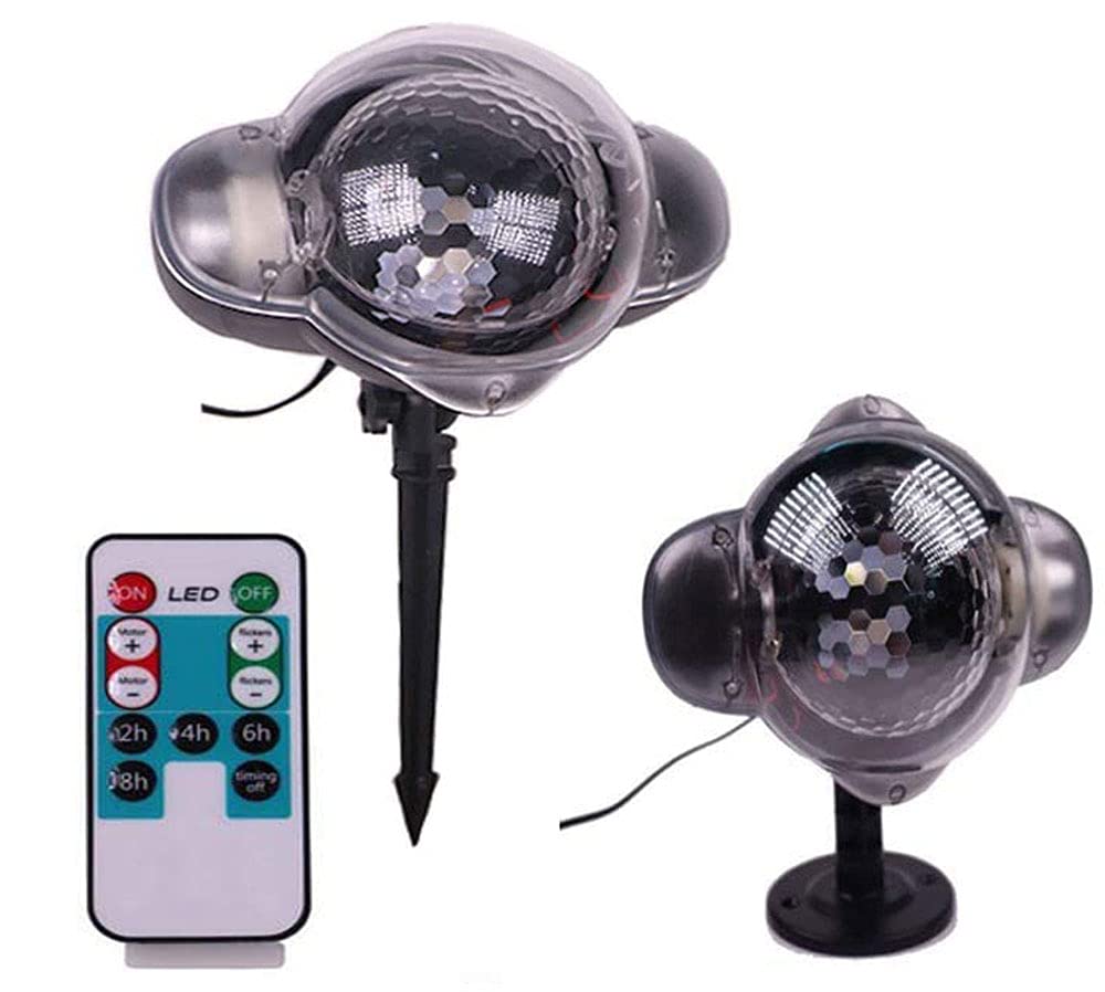 Proyector de luces navideñas, proyector de copos de nieve IP65 a prueba de agua Proyectores con temporizador remoto, proyector LED para exteriores en movimiento para fiestas festivas