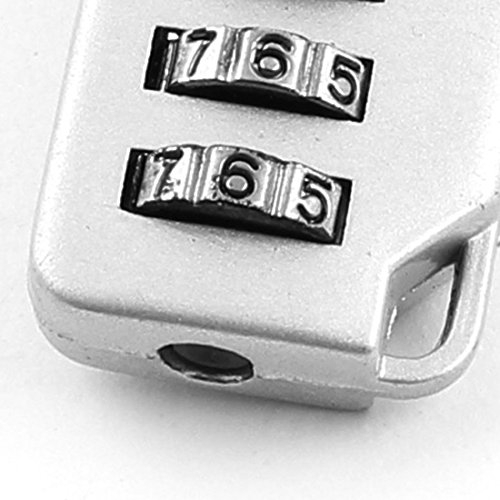 Image of Aexit Bicycle Locking Padlocks & Hasps Resettable 3 Digit Spring Combination Cable Padlock Combination Padlocks Silver Tone